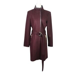 Vince Camuto Women's Rich Burgundy Trench Coat In EXCELLENT condition